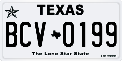 TX license plate BCV0199