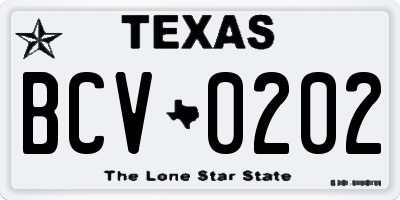 TX license plate BCV0202