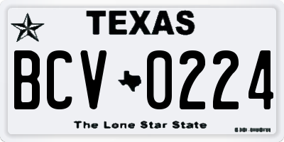 TX license plate BCV0224