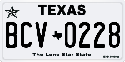 TX license plate BCV0228
