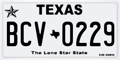 TX license plate BCV0229