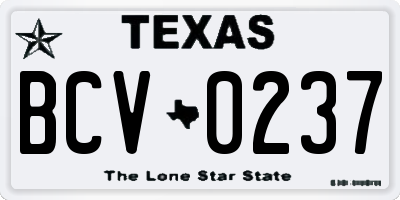 TX license plate BCV0237