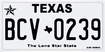 TX license plate BCV0239