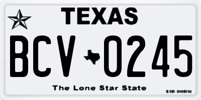 TX license plate BCV0245