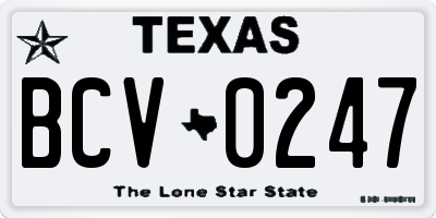 TX license plate BCV0247
