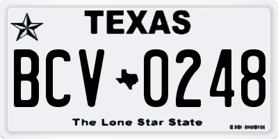 TX license plate BCV0248