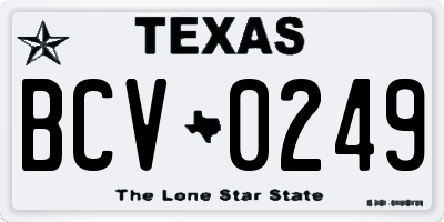 TX license plate BCV0249