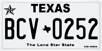 TX license plate BCV0252