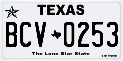 TX license plate BCV0253