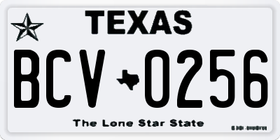 TX license plate BCV0256
