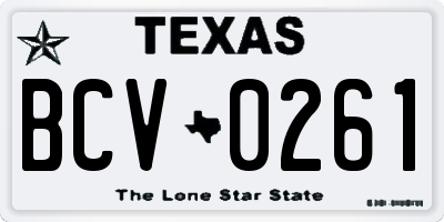 TX license plate BCV0261