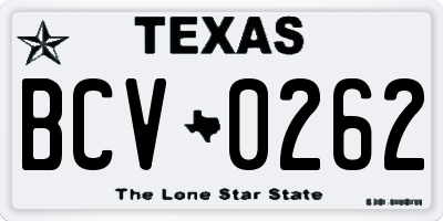 TX license plate BCV0262
