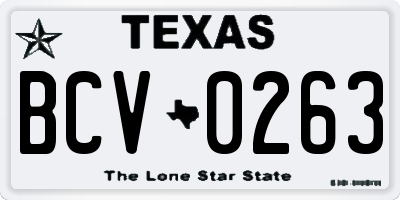 TX license plate BCV0263