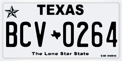 TX license plate BCV0264