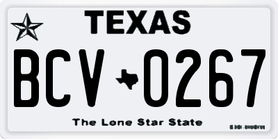 TX license plate BCV0267