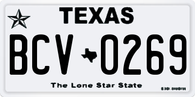 TX license plate BCV0269