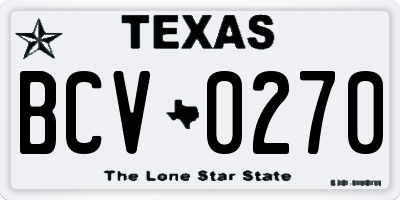 TX license plate BCV0270