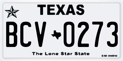 TX license plate BCV0273
