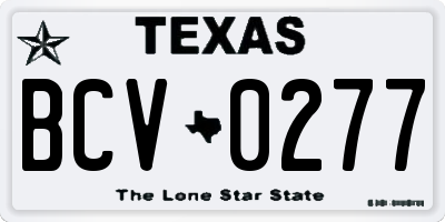 TX license plate BCV0277