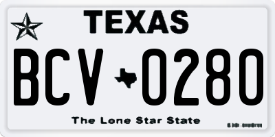 TX license plate BCV0280