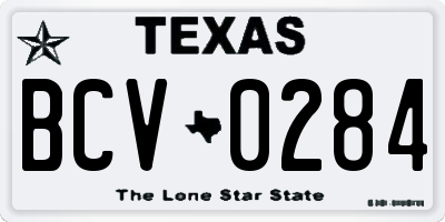 TX license plate BCV0284