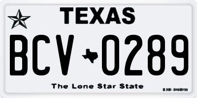 TX license plate BCV0289