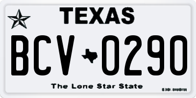 TX license plate BCV0290