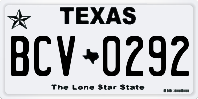 TX license plate BCV0292