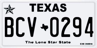 TX license plate BCV0294