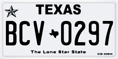 TX license plate BCV0297