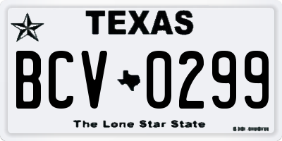 TX license plate BCV0299