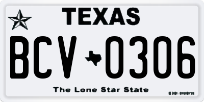 TX license plate BCV0306