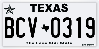 TX license plate BCV0319