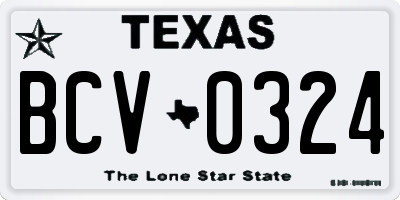 TX license plate BCV0324