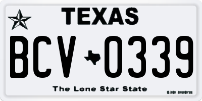 TX license plate BCV0339