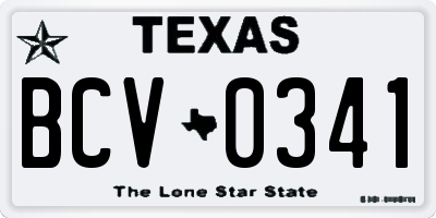 TX license plate BCV0341