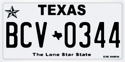 TX license plate BCV0344