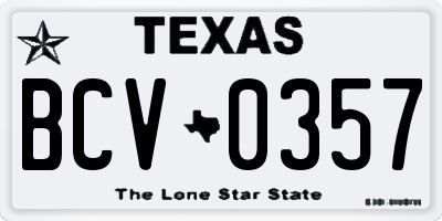TX license plate BCV0357