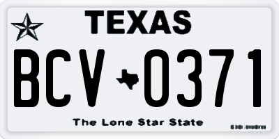 TX license plate BCV0371