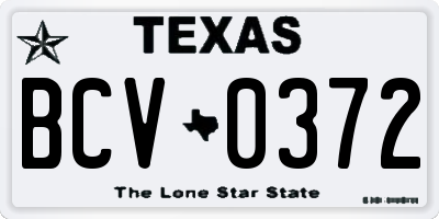 TX license plate BCV0372