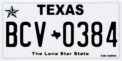 TX license plate BCV0384