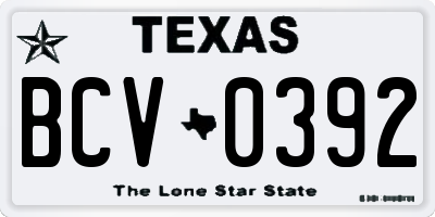 TX license plate BCV0392