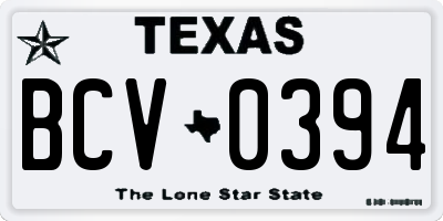 TX license plate BCV0394