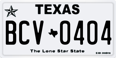 TX license plate BCV0404