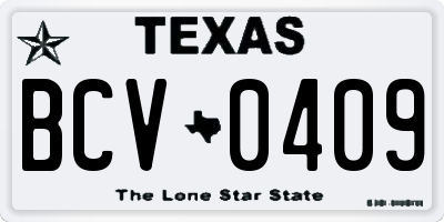 TX license plate BCV0409