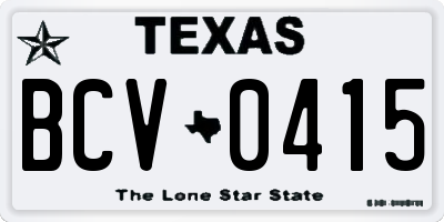 TX license plate BCV0415