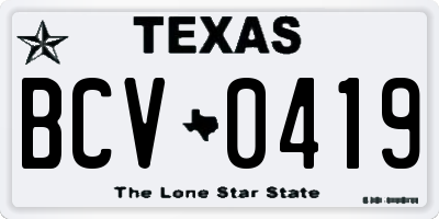 TX license plate BCV0419
