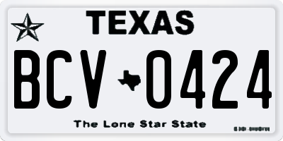 TX license plate BCV0424