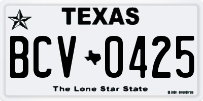 TX license plate BCV0425
