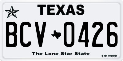 TX license plate BCV0426